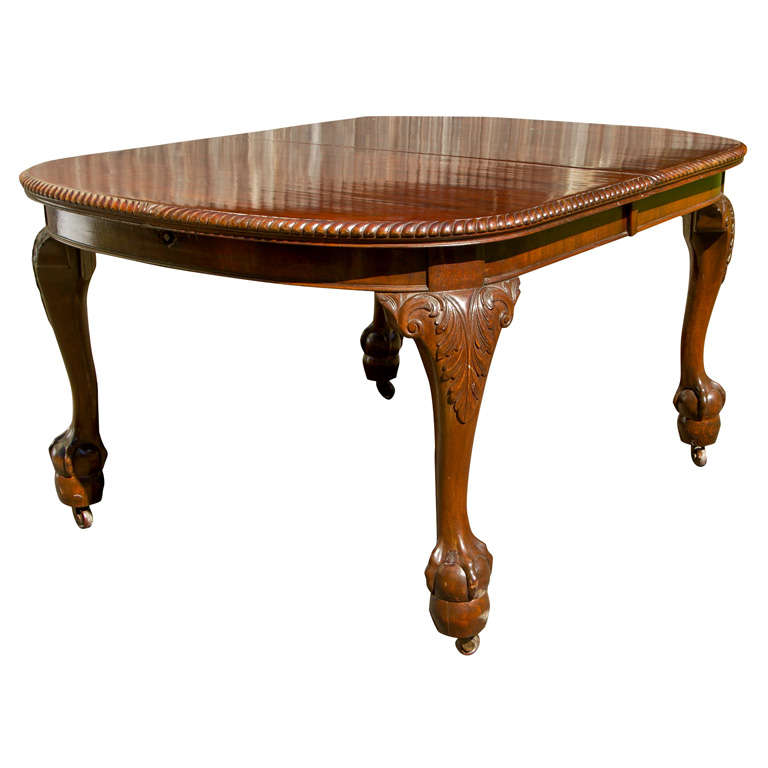 Victorian Version Chippendale Style Dining Table For Sale