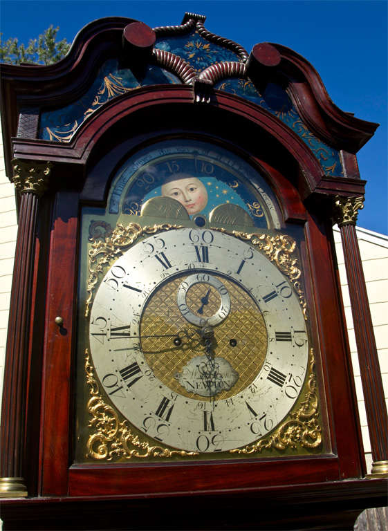 English George III Mahogany Tall-Case Clock - Newton For Sale