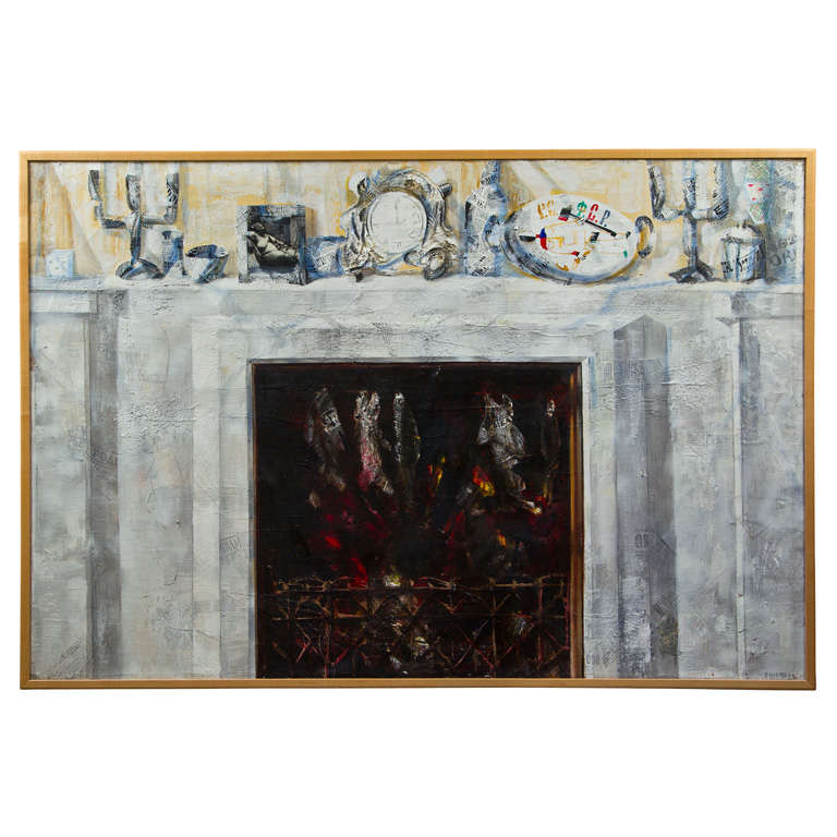 "Mantle with Objects"  by Lucien Dulfan For Sale