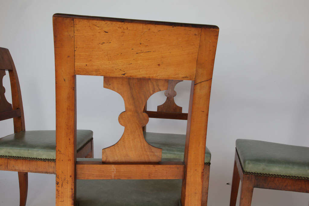 Biedermeier Fruitwood Side Chairs, Set of Eight 1