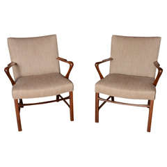 Pair of Mid-Century Ole Wanscher chairs for A.J. Iverson