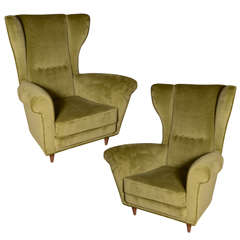 Pair of 1950's italian Wingback chairs