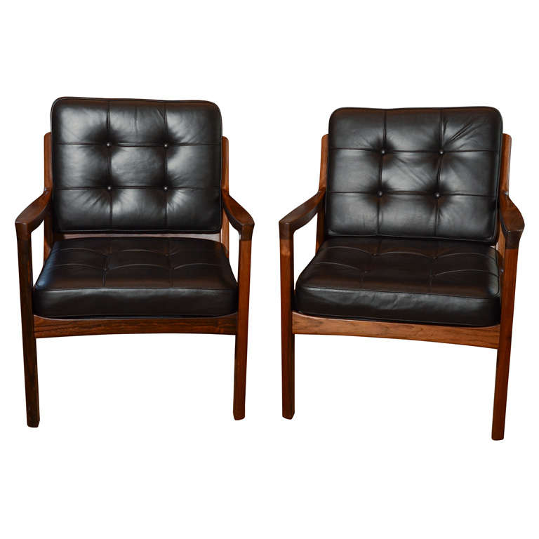 Pair of Mid-Century Ole Wanscher armchairs for  France & Sons