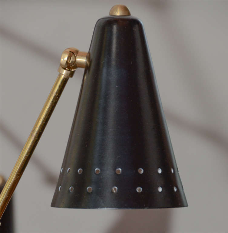 Italian Mid-century Floor Lamp With Black Shades 1