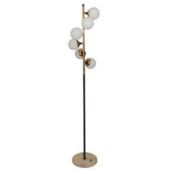 Stilnovo 1950s Floor Lamp with Opaque Glass Globes