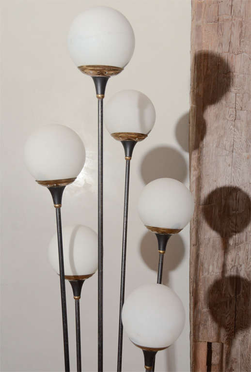 Stilnovo Floor Lamp with Set of Six Opaque Globes 1