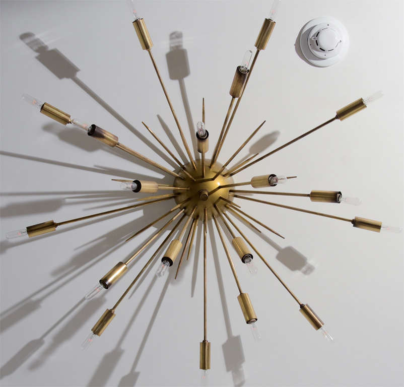 1950's Stilnovo Flushmount Spike Lamp