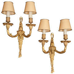 Pair of French XVIII Style Ormoulu Wall Sconces