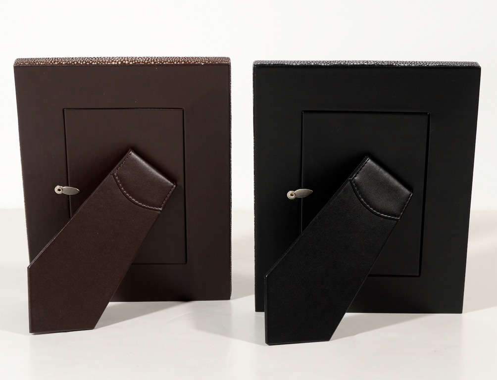 Pair of Shagreen Photo Frames in the Manner of Karl Springer