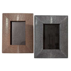 Pair of Shagreen Photo Frames in the Manner of Karl Springer