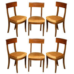 French Directoire Style Set of 6 Chairs