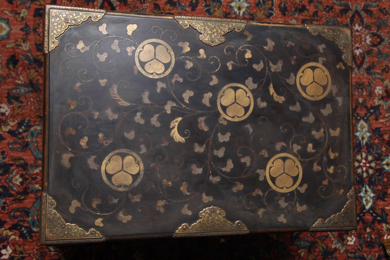 A Pair of Japanese Lacquer Traveling Trunks, on English Style Bases 3