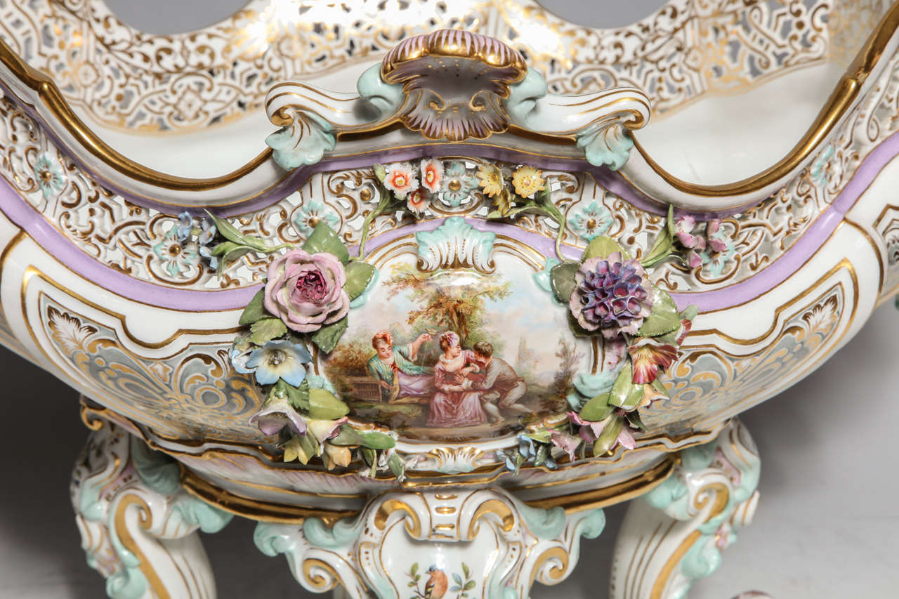 Louis XIV A Palatial Antique German Meissen Porcelain Figural Centerpiece