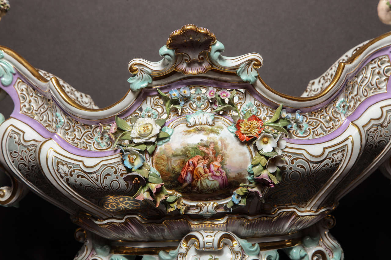 A Palatial Antique German Meissen Porcelain Figural Centerpiece 2