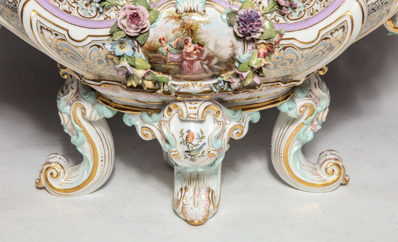 A Palatial Antique German Meissen Porcelain Figural Centerpiece at