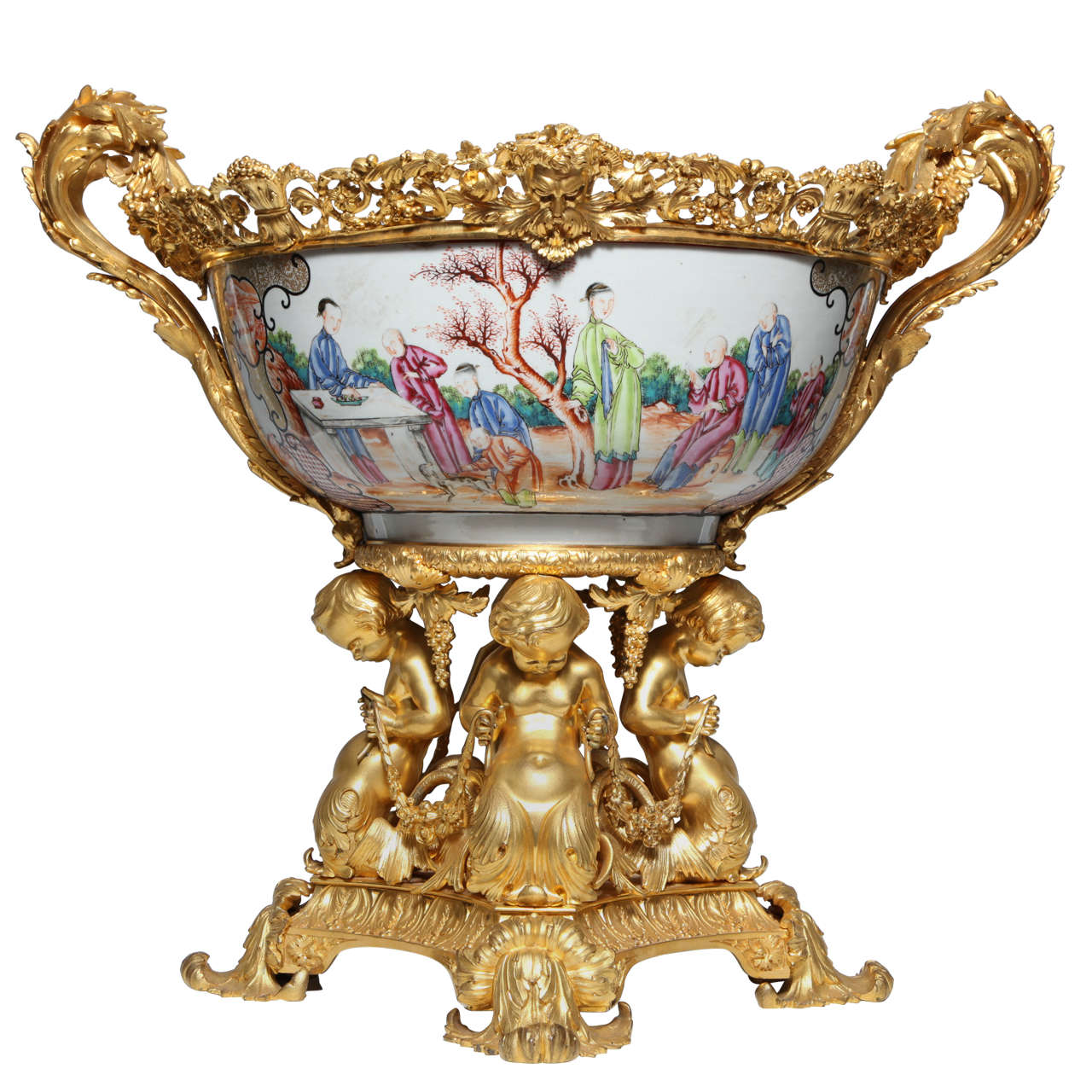 A Massive Charles X Period Ormolu Mounted Chinese Export Porcelain