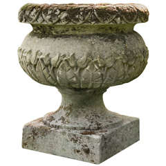 Robust Garden Urn with Delicate Tulip Decoration