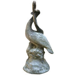 Antique Lead Cormorant Fountainhead