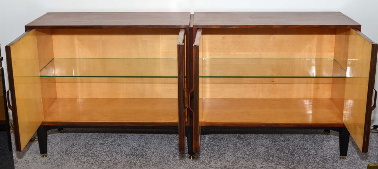 1950's Italian Rosewood Enfilade Buffet For Sale 2