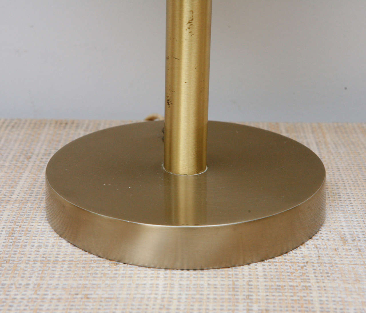 American Vintage Polished Brass Table Lamp with Original Shade