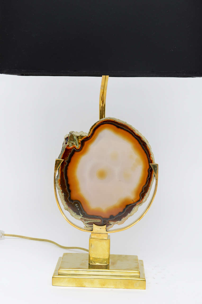 French Fine Agate Table Lamp