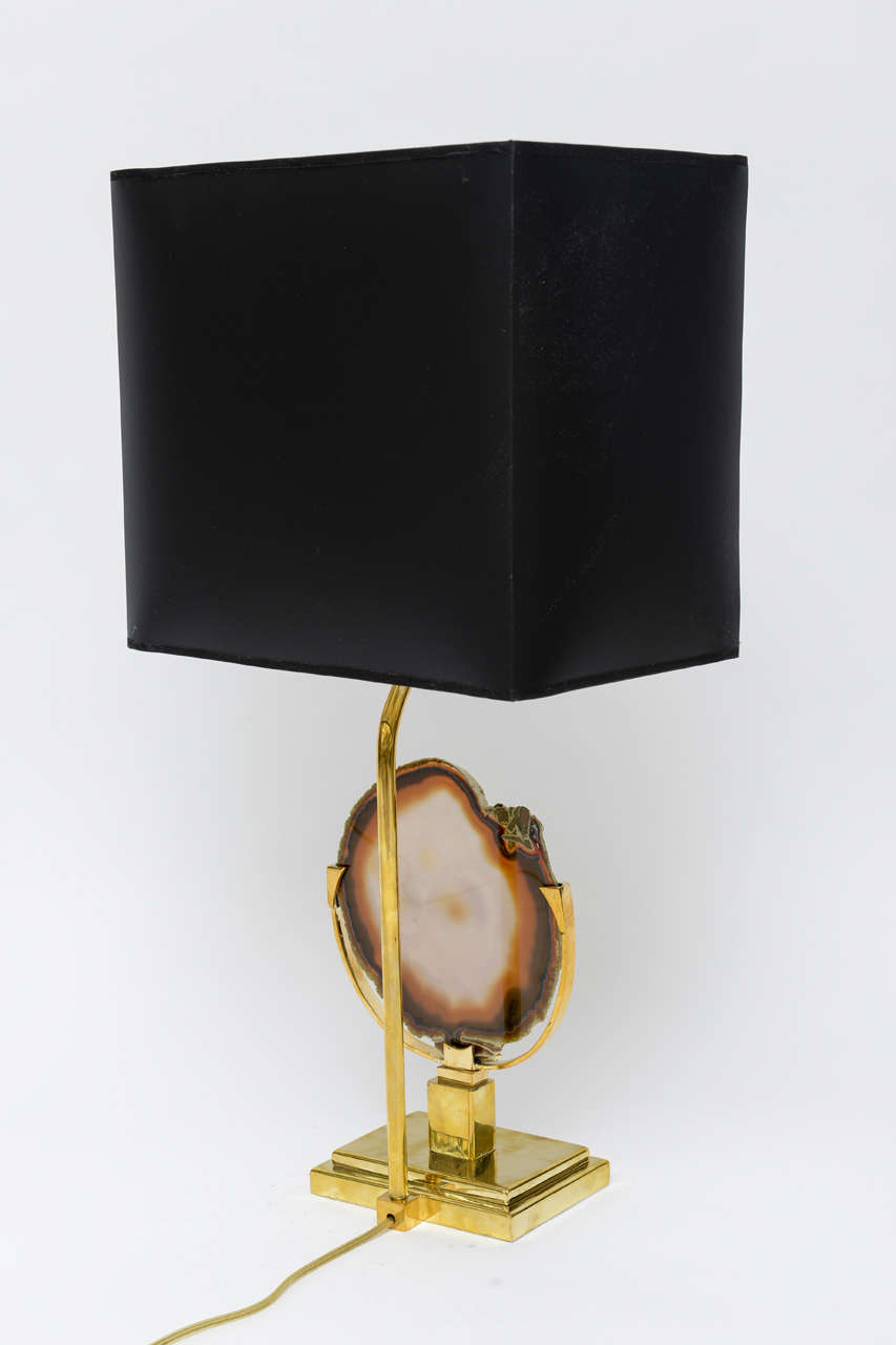 20th Century Fine Agate Table Lamp