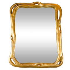 Impressive Modernist Free-Form Design Wall Mirror by Tony Duquette for Baker