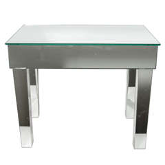 Cubist Style 1940's Hollywood Mirrored Side Table 12