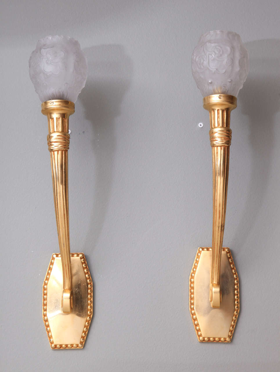 Pair of French Art Deco Wall Sconces by Dufresne