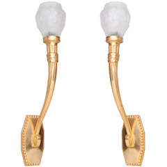 Pair of French Art Deco Wall Sconces by Dufresne