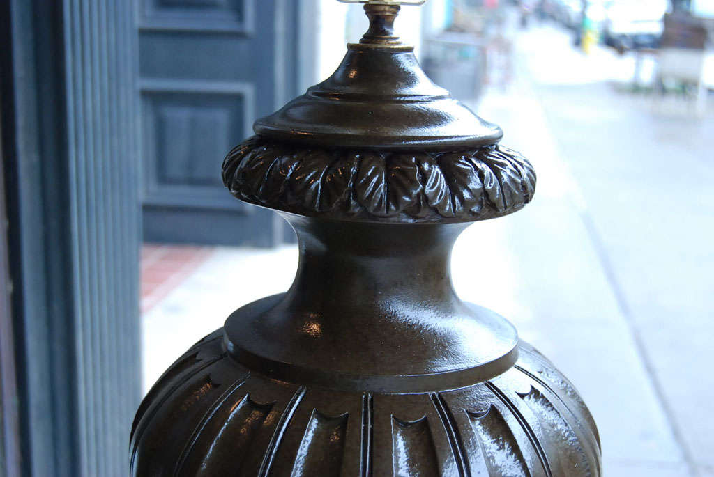 20th Century Pair of Robust Painted  Lamps