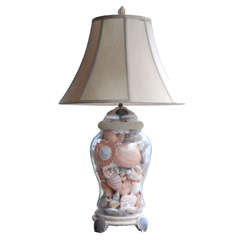 Shell Decorated and Filled Ginger Jar Lamp 10