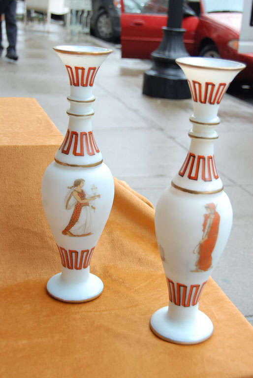 19th Century Collection of Orange and White Opalene For Sale