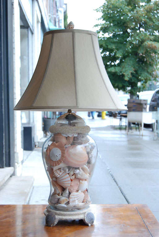 Shell Decorated and Filled Ginger Jar Lamp For Sale at 1stDibs lamp