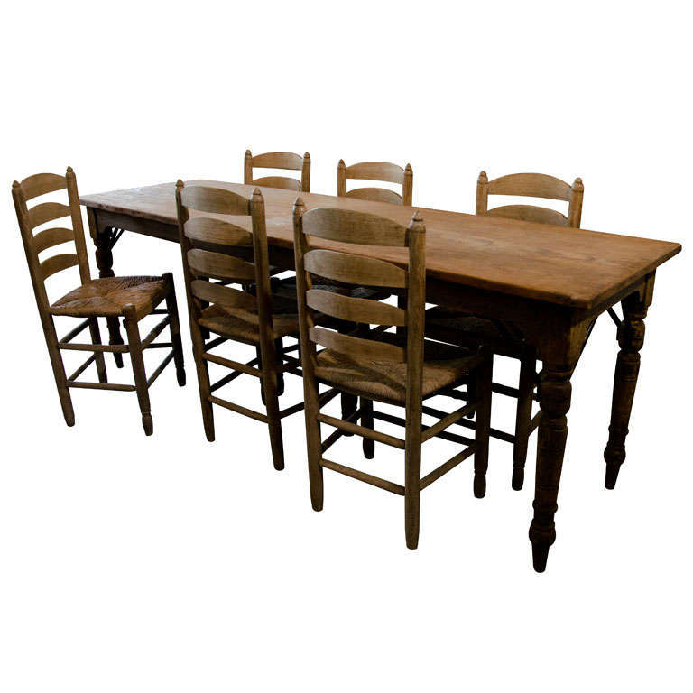 Set of Farmhouse table and Chairs For Sale at 1stDibs