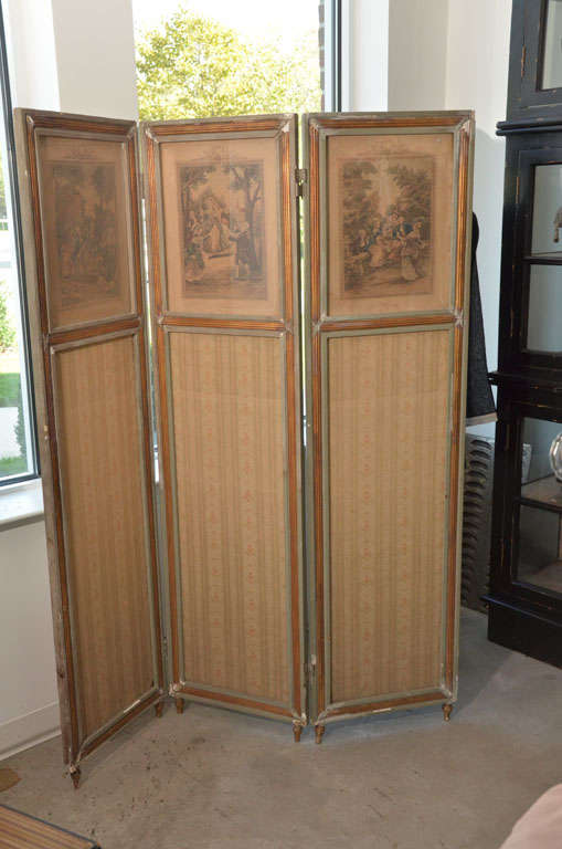 French Folding screen from the 18th century