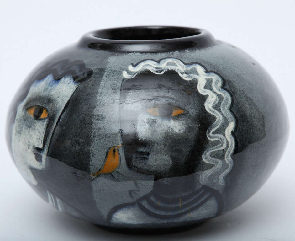 A 1950's Modernist Ceramic Vase signed Pillin