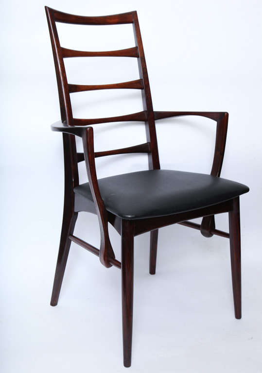 A pair of 1950s Italian rosewood side chairs by Niels Kofoeds for
Koefoeds Hornslet.