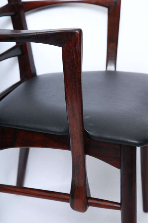 Pair of 1950s Danish Rosewood Side Chairs by Niels Kofoeds In Excellent Condition In New York, NY
