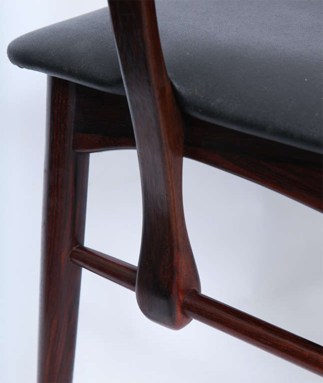 Pair of 1950s Danish Rosewood Side Chairs by Niels Kofoeds 4