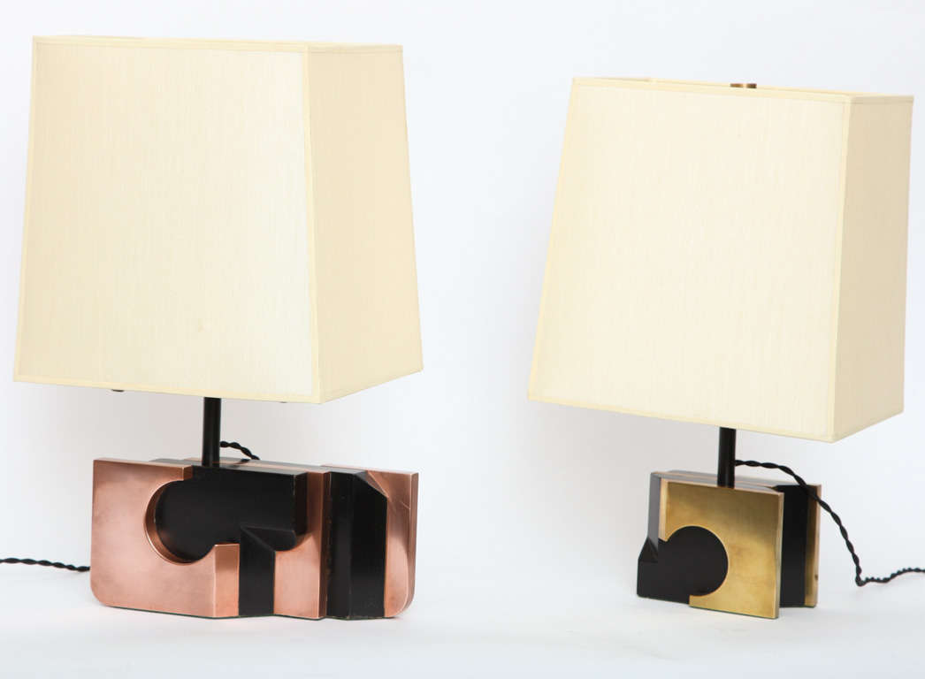 A pair of 1970s  Mid Century Modern Sculptural Table Lamps
New sockets and rewired
Shades not included