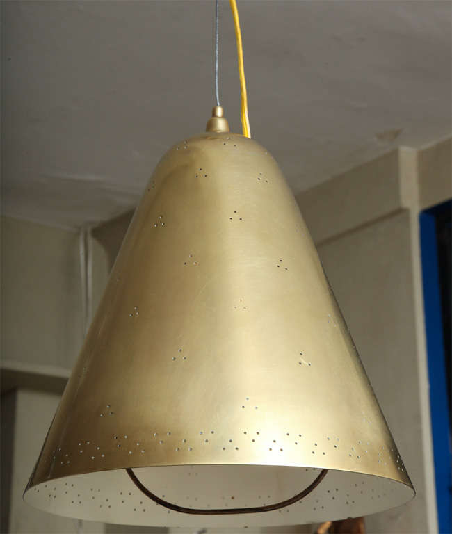 A Modernist Counter Balance brass Ceiling Light by Paavo Tynell 1
