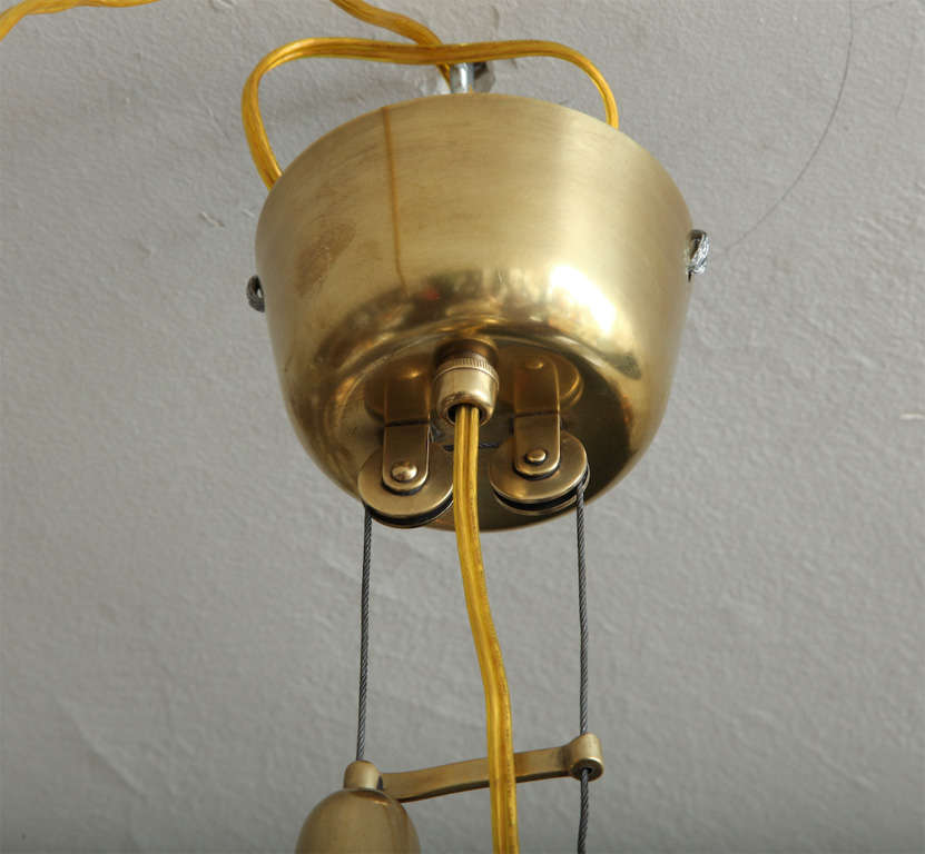 A Modernist Counter Balance brass Ceiling Light by Paavo Tynell 3