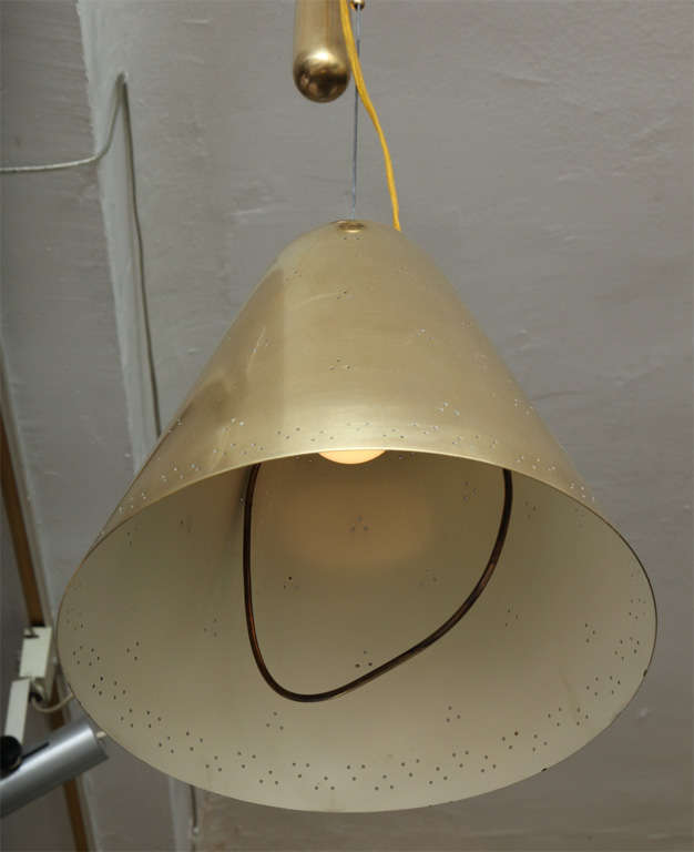A Modernist Counter Balance brass Ceiling Light by Paavo Tynell 4