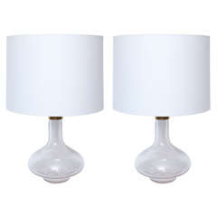 A Pair of 1960
s Italian Art Glass Table Lamps by Dino Martens