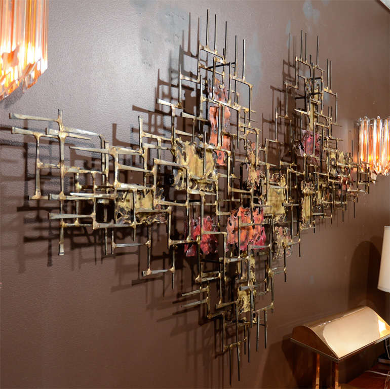 Modernist Silas Seandel Hand Wrought Wall Sculpture 5