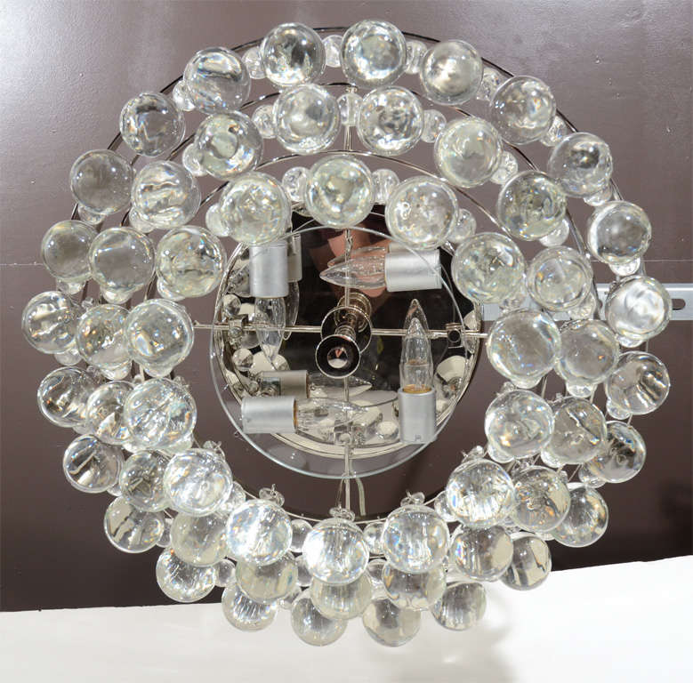 Modern Three Tier Chandelier with Large Crystal Tear Drops In Excellent Condition In New York, NY