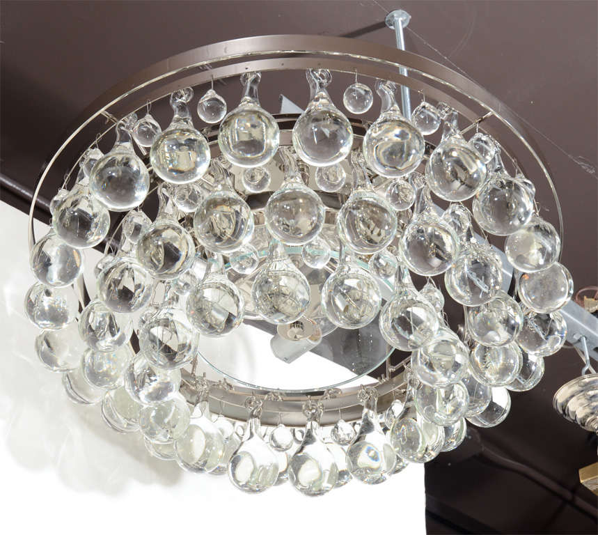 Modern Three Tier Chandelier with Large Crystal Tear Drops 2