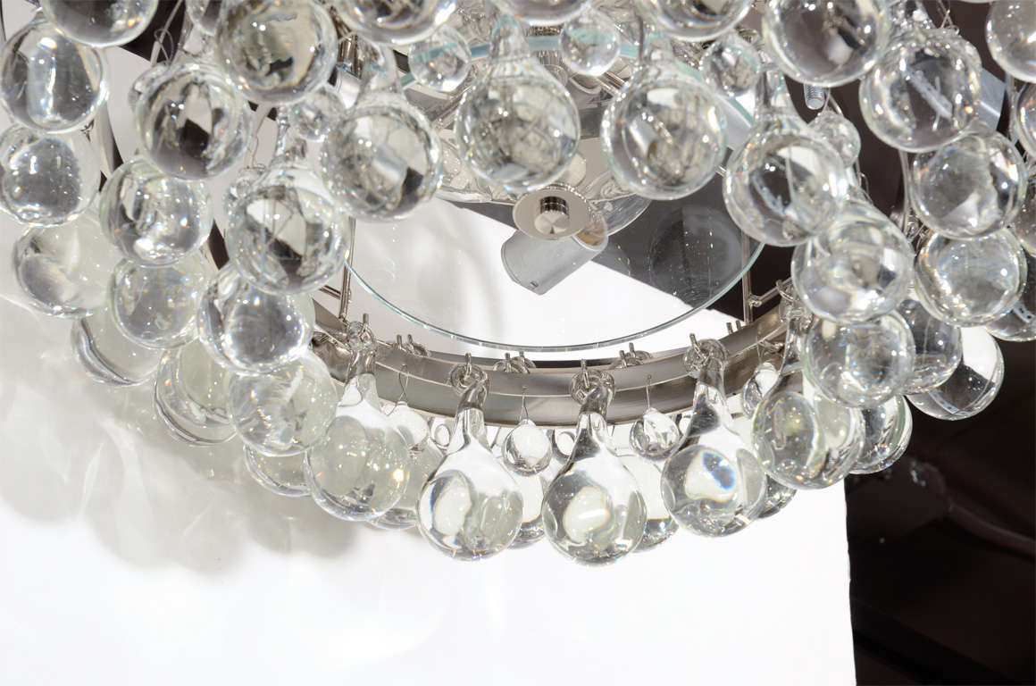 Modern Three Tier Chandelier with Large Crystal Tear Drops 3