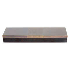 Art deco Bakelite Box with Patined Brass Top